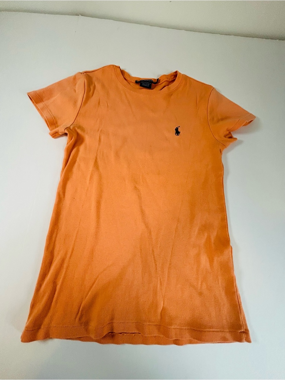 Ralph Lauren Orange Crewneck Tee with Navy Label